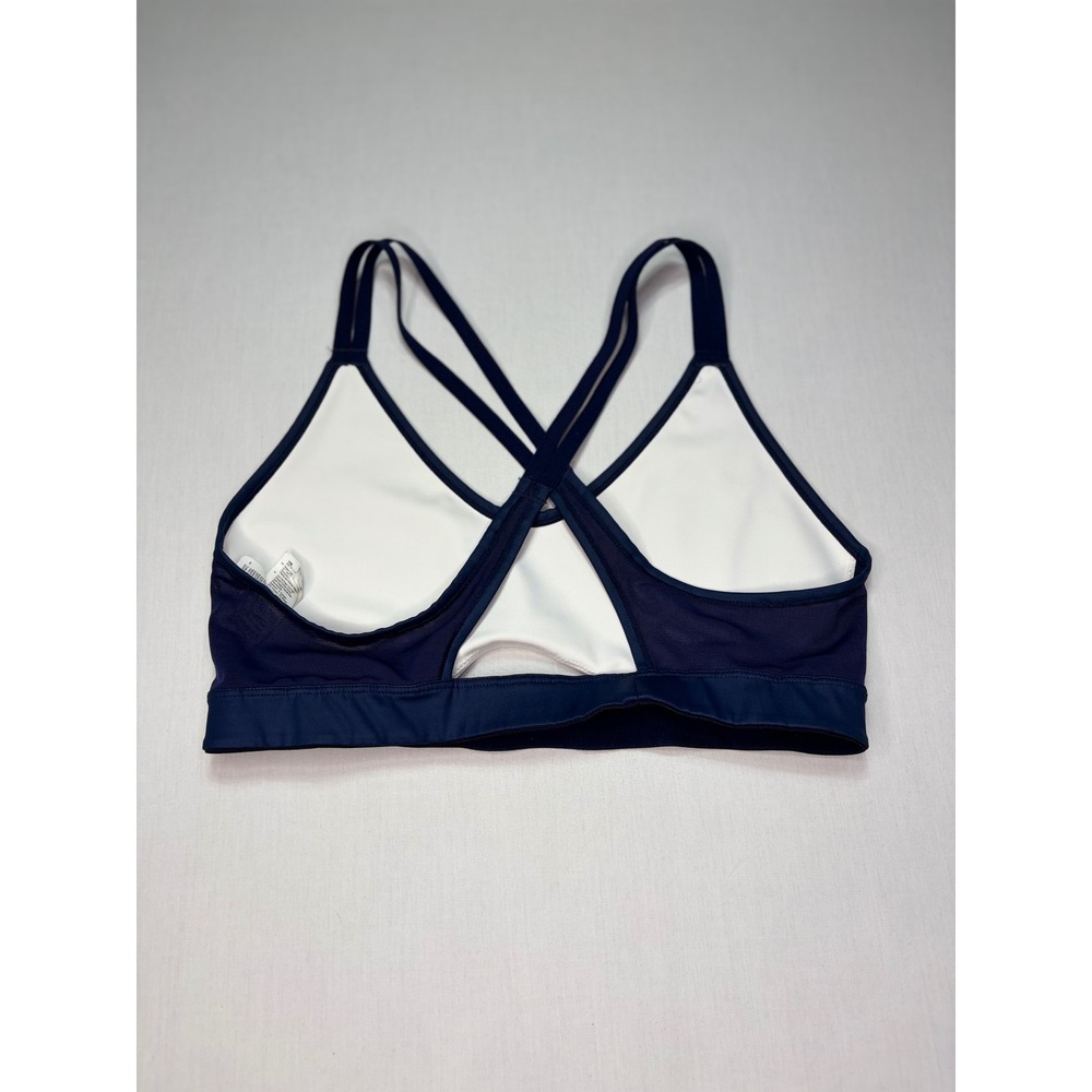 Brooks White Navy Blue Dare Crisscross Run Sports Bra Women's Large - Picture 5 of 5